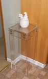 Acrylic Side / End Table Brass Button Connectors On Corners - Hand Crafted, Custom Made 1 small