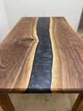 Single River Epoxy Dining Table With Wooden Legs 30" X 60" 1 small