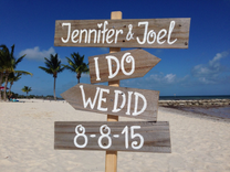 I Do We Did Beach Sign, Rustic Wedding Decor, Gift For Couple. 1 small