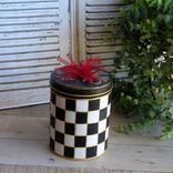 Elegant Checks Gift Box Decorative Gift Tin Home Decor Storage 4 small