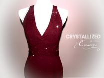 Custom Crystallized Evening Gown Formal Prom Dress Wedding Attire Bling European Crystals Bedazzled 5 small