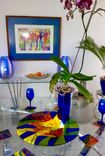 Fused Glass Charger - Ulu Pua 4 small