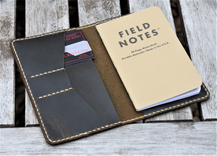 Handmade Leather Case Cover Wallet Scribo Field Notes Moleskine Coyote Shell Shock 1 small