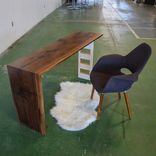 Walnut Waterfall Desk With Custom Ash Wood Ladder Leg 4 small