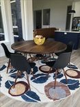 Custom Modern Round Walnut Dining Table 5 small