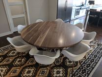 Custom Round Walnut Table With Three-Point Pedestal 2 small