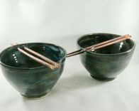 Set Of Two: Pho Bowls With Chopsticks, Rice Bowls For Thai Or Japanese Meals 3 small