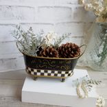 Vintage Check Small Towel Caddy Holder Black And White Check Vanity Organizer 4 small