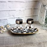 Courtly Salt & Pepper Shaker Black White Check Dish Buffalo Check Kitchen Decor 6 small