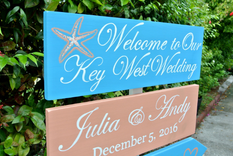 Welcome Wedding Directional Sign. Nautical Beach Wedding Decor. 3 small