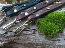 Japanese Fishhook Leather Keychain 1 small