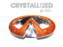 Infiniti Crystallized Car Emblem Bling Genuine European Crystals Bedazzled 1 small
