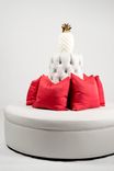 White 60" Diameter Faux Leather Circle Round Settee Sofa 9 small
