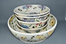 Pasta Serving Bowl With 4 Personal Pasta Bowls 1 small