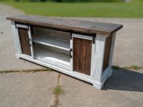 Handmade Tv Console Storage Cabinet Sliding Doors Perfect For Tv Up To 8ft Long Tv Stand 1 small