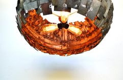 Wine Barrel Ring Chandelier - Satellite - Made From Retired California Wine Barrel Rings 6 small