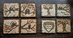 Custom, Coasters, Couples Gift, Gifts For Men, Wife Gift, Wood Anniversary, Wedding, Gifts 3 small