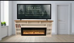 Electric Fireplace Tv Stand - Handcrafted Media Console With Storage  1 small