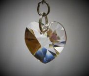 Stained Glass Heart Sun Catcher With Swarovsky Crystal- Purple 3 small