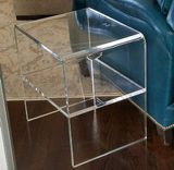 Acrylic Waterfall Edge Side/End Table With Shelf.  Hand Crafted, Custom Made 1 small