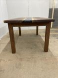 Single River Epoxy Dining Table With Wooden Legs 30" X 60" 2 small