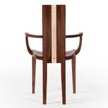 Armchair - Dining Chair Handmade From Solid Dark Walnut Wood, Also In Cherry Or Mahogany 3 small