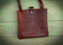 Bison Leather Tote With Snap Closure 4 small