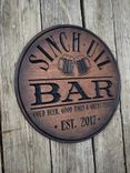 Custom Personalized Round Bar Sign. 2 small