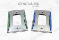 Accent Crystallized Toggle Light Switch Plate Cover Chrome Genuine European Crystals Bedazzled 4 small