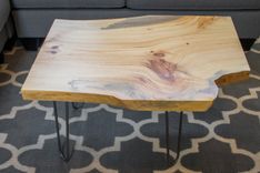Live Edge Coffee Table On Hairpin Legs 4 small