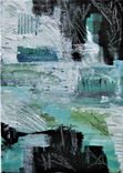 Small Green Original Abstract Painting, 5" X 7" 3 small