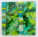 Fused Glass Coasters - Secret Garden 3 small