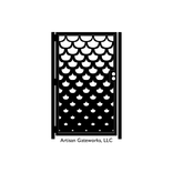 Artistic Steel Fish Scale Gate - Outdoor Metal Art - Ocean - Decorative Wall Panel  - Room Divider 2 small