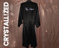 Custom Personalized Crystallized Men's Groom's Robe Wedding Genuine European Crystals 1 small