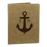 Custom Engraved Light Brown Leather Portfolio 2 small