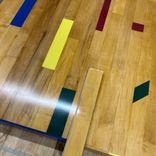Reclaimed Gym Floor Coffee Table 6 small