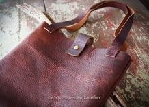 Bison Leather Tote With Snap Closure 2 small