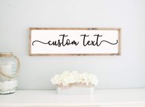 Framed Custom Wood Sign, Personalized Words Wooden Wall Decor, Rustic Farmhouse Quote Sign 3 small