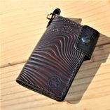 Handmade Leather Biker Wallet Vegetable Tan The Mandalorian Beskar Steel Gray 1 small