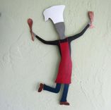 Dancing Male Chef Metal Wall Art Sculpture Kitchen Wall Decor Cooking 1 small