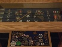 Solid Oak Military Retirement Shadow Box Table 2 small