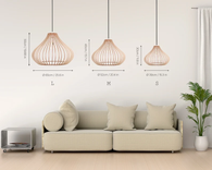 Wood Lamp  Wooden Lamp Shade  Hanging Lamp  Pendant Light 2 small