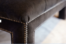Lionel, Leather Tufted Ottoman 2 small