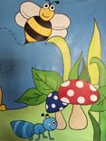 Cartoon Garden Mural On Canvas 4.5' Tall By 6'Wide 2 small