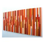 Orange Wall Art, Abstract Art Orange, Wood Abstract Wall Art, Modern Orange Artwork 1 small