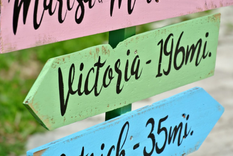 Family Name Sign Gift For Mom, Directional Arrow Wood Signs 2 small