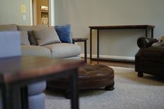 Southern Industrial Design Cube Console Table With Reclaimed Mill Wood Flooring 4 small