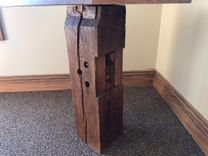 Rustic Barn Beam And Walnut End Table 4 small