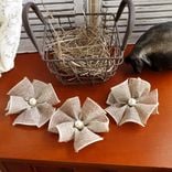 Flowers Farmhouse Flower Accents Burlap Neutral Home Decor Diy Magnets, Accents 3 small