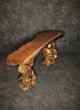 Curly Redwood Table With Blue Pine Burl Bases 3 small